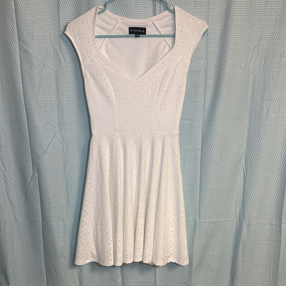 My Michelle Ivory Eyelet Mini Dress